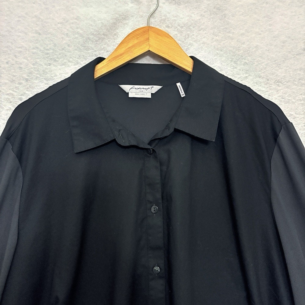 Foxcroft Women's Button Down Top Multifabric Minimalist Career‎ Stretch Size 3X - Picture 3 of 7